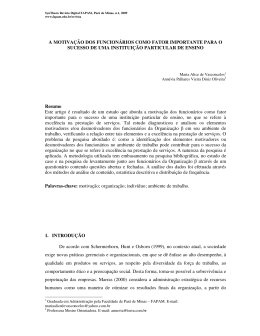 A MOTIVA&Ccedil;&Atilde;O DOS FUNCION&Aacute;RIOS COMO FATOR