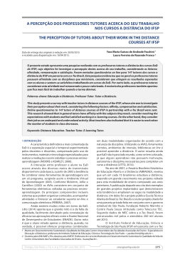 a percepção dos professores tutores acerca do seu trabalho