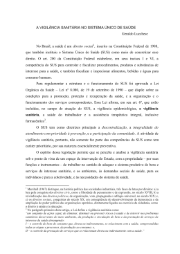 A vigil&acirc;ncia sanit&aacute;ria no sistema &uacute;nico de sa&uacute;de