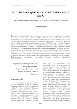 MUDAR PARA QUE TUDO CONTINUE COMO ESTÁ: