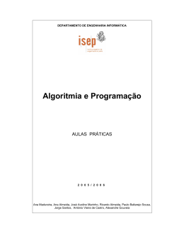 Algoritmia e Programa&ccedil;&atilde;o - Departamento de Engenharia Inform&aacute;tica