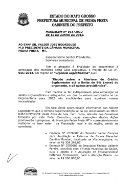 Projeto de Lei 015-2012 &ndash; Executivo