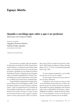 Quando o soci&oacute;logo quer saber o que &eacute; ser professor Entrevista