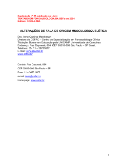 altera&ccedil;&otilde;es de fala de origem musculoesquel&eacute;tica