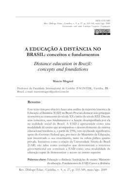 A EDUCA&Ccedil;&Atilde;O A DIST&Acirc;NCIA NO BRASIL: conceitos e