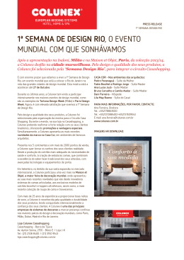 1&ordf; SeMANA De DeSiGN RiO, o EvEnTo MunDiAl CoM quE
