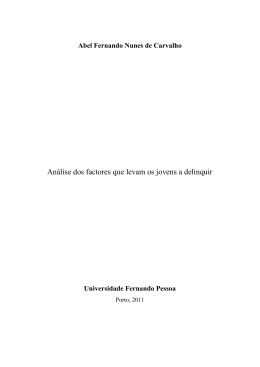 An&aacute;lise dos factores que levam os jovens a delinquir