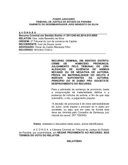 AC &Oacute; RD &Atilde; - Tribunal de Justi&ccedil;a da Para&iacute;ba