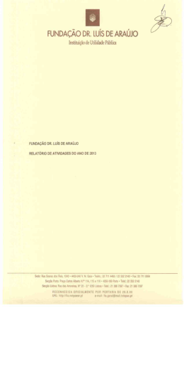 FUNDA&Ccedil;&Atilde;O DR. Lu&iacute;s DE ARA&Uacute;JO