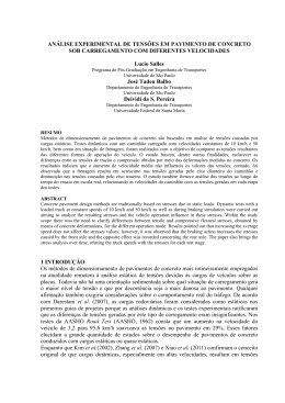 ANÁLISE EXPERIMENTAL DE TENSÕES EM PAVIMENTO