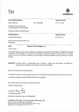 Consulta sobre metodologia para a fixação e revisão das