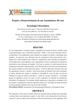 Projeto e Desenvolvimento de um Anem&ocirc;metro 3D com Tecnologia