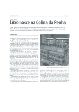 Luxo nasce na Colina da Penha