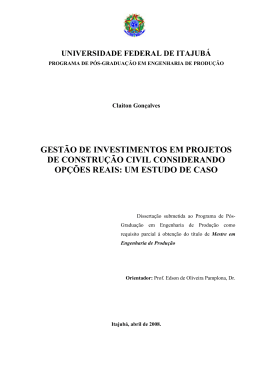 gest&atilde;o de investimentos em projetos de constru&ccedil;&atilde;o civil