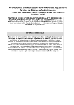1&ordm; Confer&ecirc;ncia Regional dos Direitos da Crian&ccedil;a e do