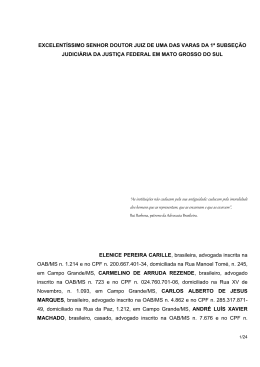 excelent&iacute;ssimo senhor doutor juiz de uma das varas da 1&ordf; subse&ccedil;&atilde;o