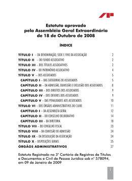 Estatuto Soci - Clube Alto dos Pinheiros