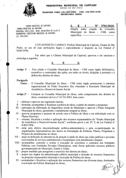 PREFEITURA MUNICIPAL DE CAPIVARI ESTADO DE sÃo PAULO
