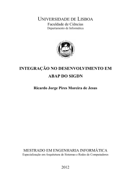 Integra&ccedil;&atilde;o no Desenvolvimento em ABAP do SIGDN