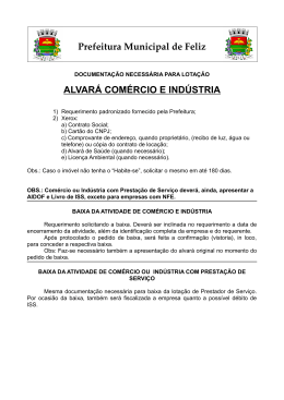 Prefeitura Municipal de Feliz ALVARÁ COMÉRCIO E INDÚSTRIA