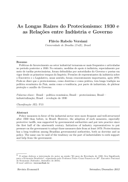 1930 e as Rela&ccedil;&otilde;es entre Ind&uacute;stria e Governo