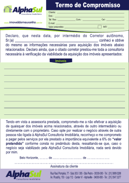 Termo de Compromisso - AlphaSul Consultoria Imobili&aacute;ria