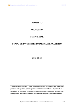 PROSPETO OIC/FUNDO FINIPREDIAL FUNDO DE