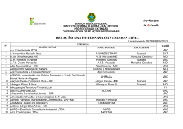 RELA&Ccedil;&Atilde;O DAS EMPRESAS CONVENIADAS