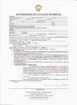 AUTORIZAÇÃO DE LocAçÃo oE IMÓVEL