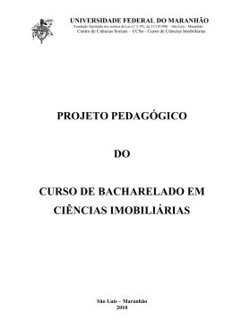 Projeto Pedag&oacute;gico do Curso - Universidade Federal do Maranh&atilde;o