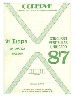 CONCURSO VESTIBULAR UNIFICADO