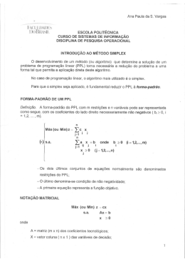 Introdu&ccedil;&atilde;o ao M&eacute;todo Simplex pdf