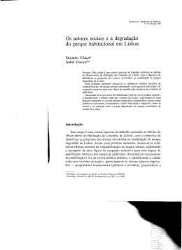 Os actores sociais e a degradação do parque habitacional em Lisboa