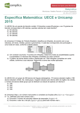 Específica Matemática: UECE e Unicamp 2015