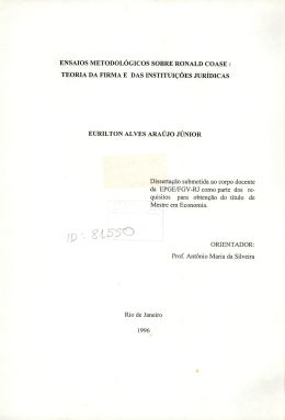 ensaios metodol&oacute;gicos sobre ronald coase