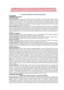 OS CANDIDATOS DEVEM FICAR ATENTOS &Agrave;S