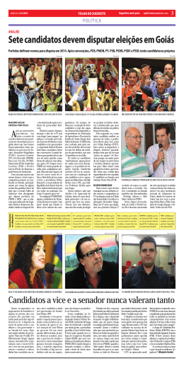 Sete candidatos devem disputar elei&ccedil;&otilde;es em Goi&aacute;s