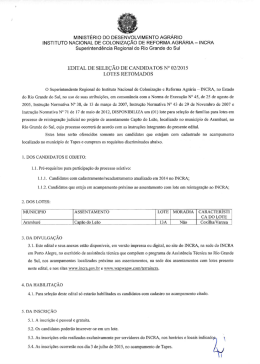 MINISTÉRIO DO DESENVOLVIMENTO AGRÁRlO_
