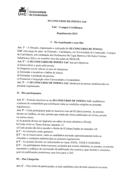 Acesse aqui o Regulamento - Universidade do Contestado