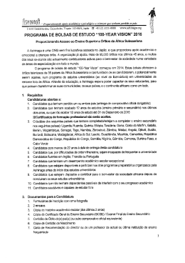 programa de bolsa de estudos "100-year vision"