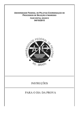 INSTRU&Ccedil;&Otilde;ES PARA O DIA DA PROVA