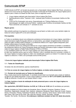 Edital - 2016 - 1&ordm; semestre - PUC-SP