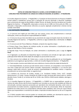 EDITAL DO CONCURSO P&Uacute;BLICO N&deg;