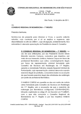 Parecer Habeas corpus CRTR x CRBM 1