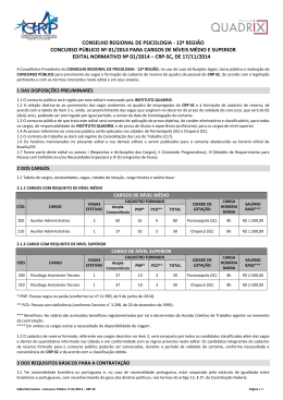 edital do concurso publico n&ordm; 01/2014