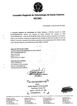 Conselho Regional de Odontologia de Santa Catarina RECIBO