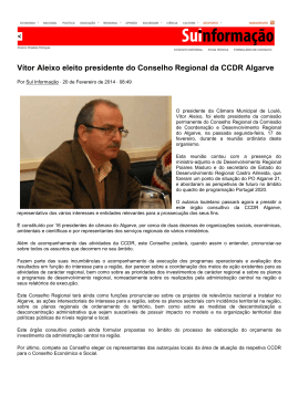 Vítor Aleixo eleito presidente do Conselho Regional da CCDR Algarve