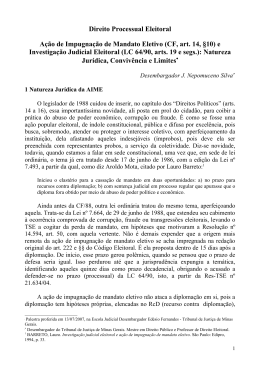 direito processual eleitoral - Tribunal de Justiça de Minas Gerais