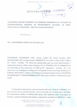 Impugna&ccedil;&atilde;o da Empresa Differencial Engenharia Ltda ao