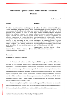 Panorama da Segunda Onda da Política Externa Subsaariana